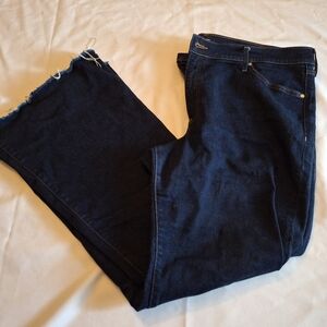 Express 70s flare raw hem long jeans